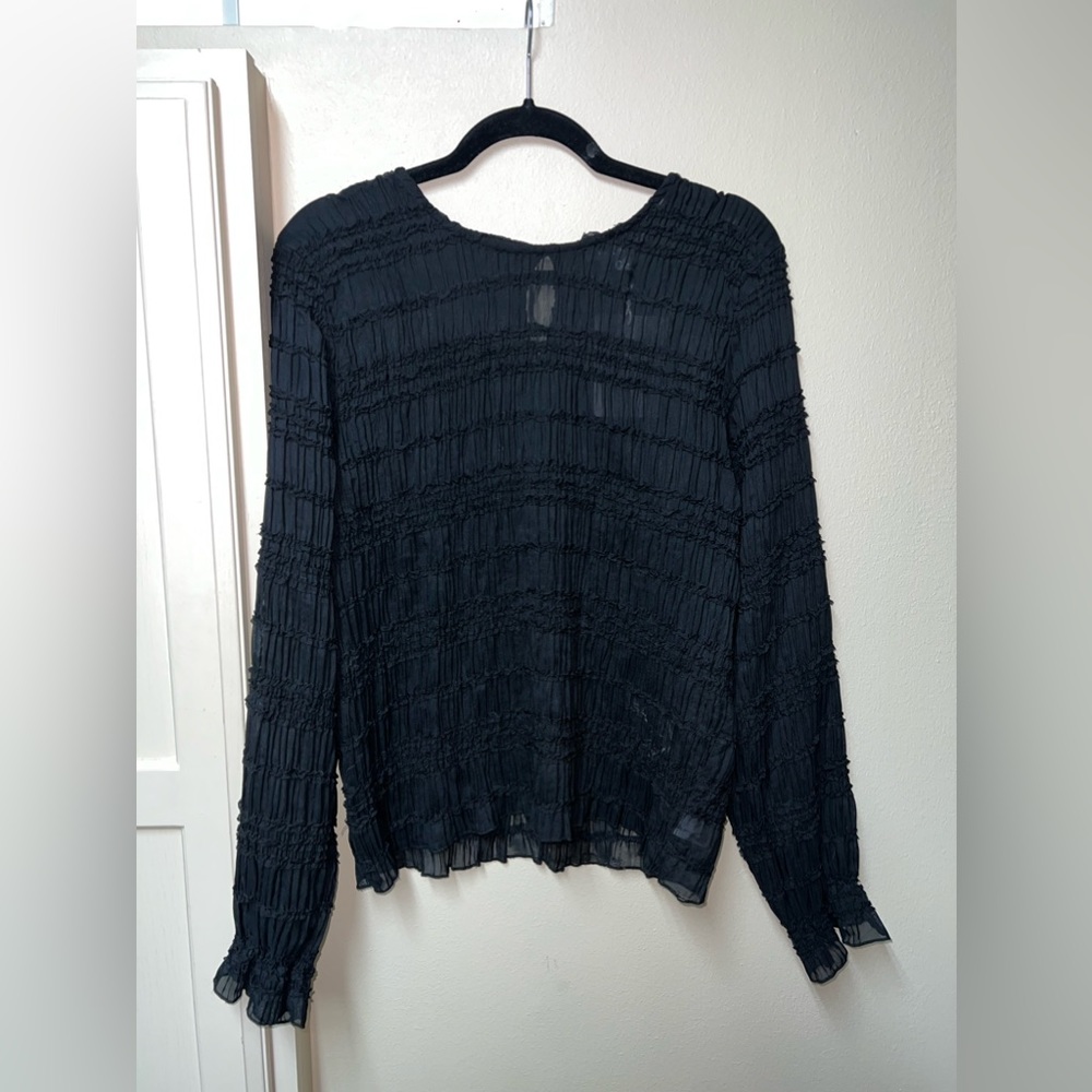 Grey Collective Black smocked blouse